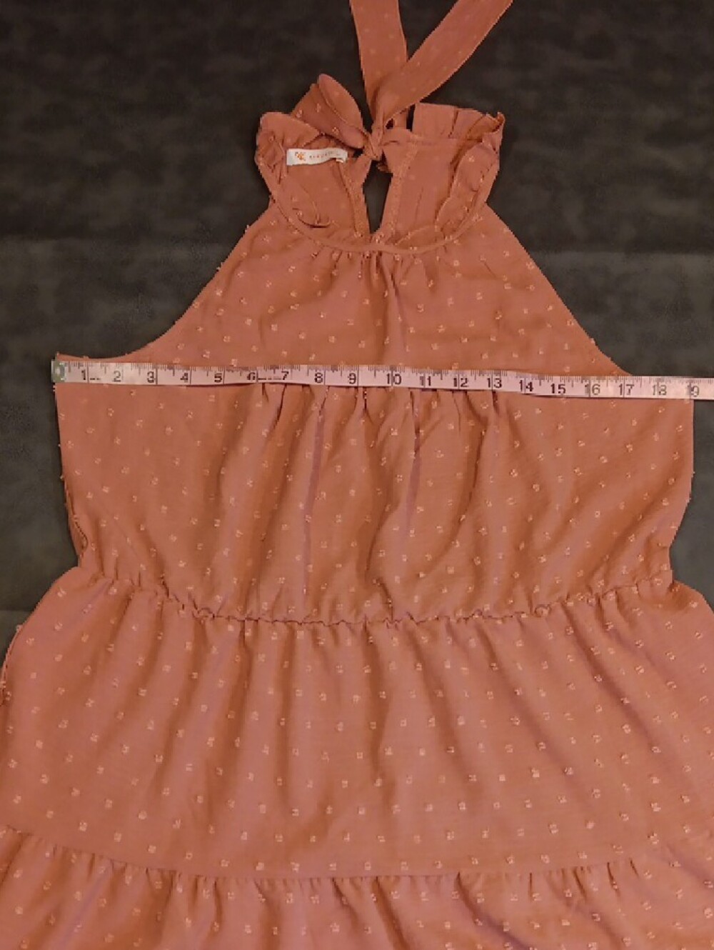 Halter Tiered Mini Dress in Mauve Pink - Picture 11 of 14
